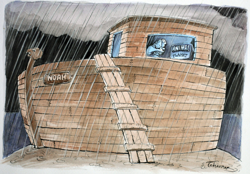 Cartoon: noah (medium) by Tchavdar tagged noah,animals,deluge,animal,planet