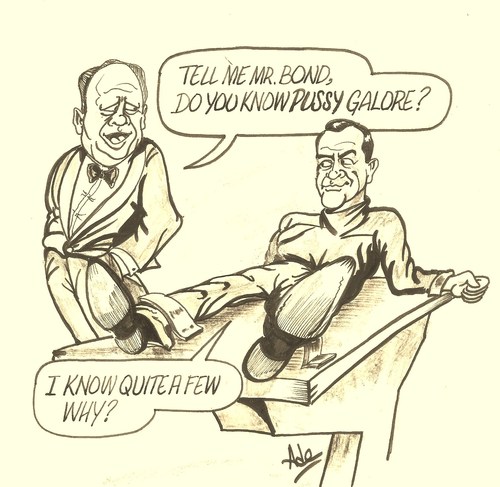 Cartoon: Stupid Question 1 (medium) by ade tagged goldfinger,pussy,galaore
