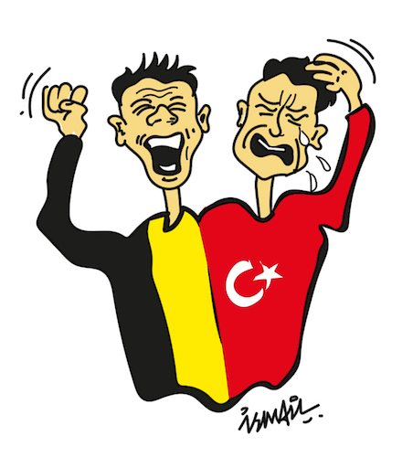 Cartoon: Belgo Turc (medium) by ismail dogan tagged euro2024