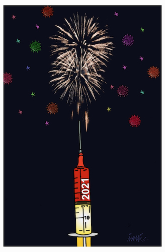 Cartoon: Celebration 2021. (medium) by ismail dogan tagged new,year