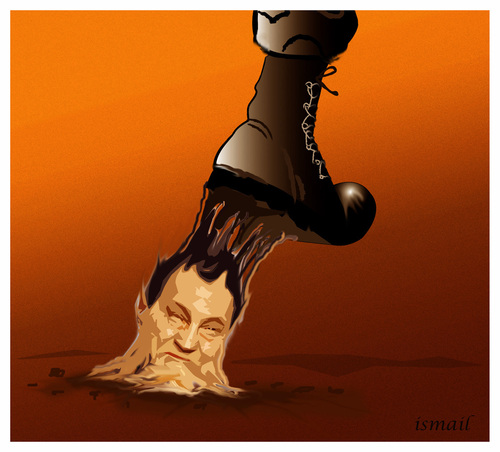 Cartoon: GLUE !.. (medium) by ismail dogan tagged moubarak