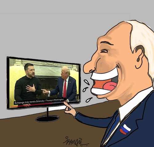 Cartoon: Conflict (medium) by ismail dogan tagged trump,zelensky,conflict