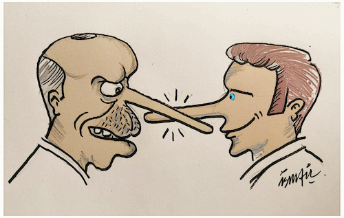 Cartoon: Erdogan and Macron (medium) by ismail dogan tagged nato,summit,2022