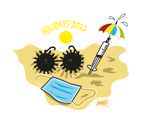 Cartoon: holidays 2021 (medium) by ismail dogan tagged holidays,2021