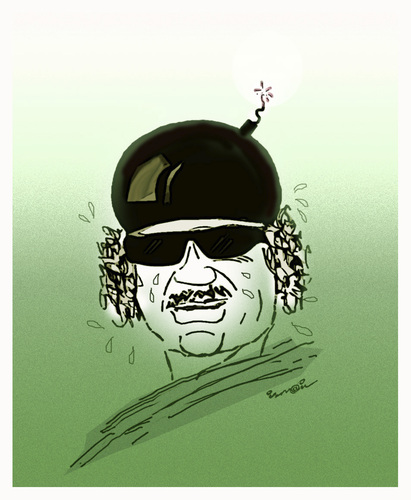 Cartoon: KADHAFI !.. (medium) by ismail dogan tagged kadhafi