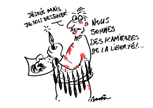 Cartoon: Kamikaze of freedom (medium) by ismail dogan tagged charlie,hebdo
