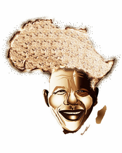 Cartoon: Nelson Mandela (medium) by ismail dogan tagged mandela