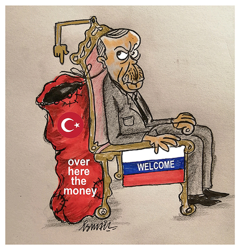 Cartoon: Russian oligarchs (medium) by ismail dogan tagged russian,oligarchs