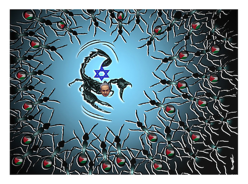 Cartoon: Scorpions (medium) by ismail dogan tagged netanyahou