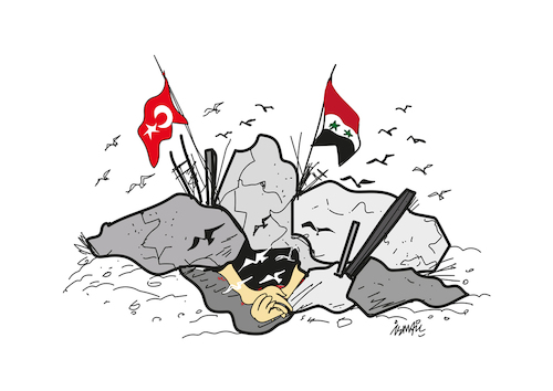 Cartoon: solidarity (medium) by ismail dogan tagged earthquake