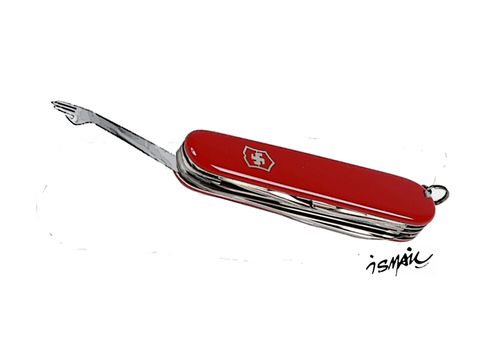 Cartoon: Swiss army knife ! (medium) by ismail dogan tagged schweiz