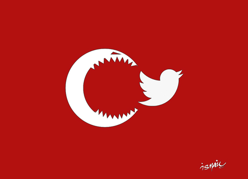 Cartoon: twitter censored in Turkey ! (medium) by ismail dogan tagged twitter