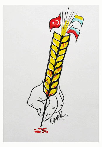 Cartoon: Ukrainian grain (medium) by ismail dogan tagged ukrainian,grain