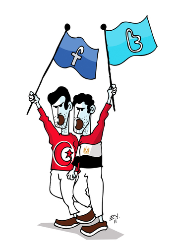 Cartoon: egypt-tunisia (medium) by emre yilmaz tagged egypt,tunisia,misir,tunus