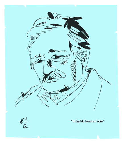 Cartoon: musfik kenter (medium) by emre yilmaz tagged musfik,kenter,sanatci,artist,tiyarto,theater