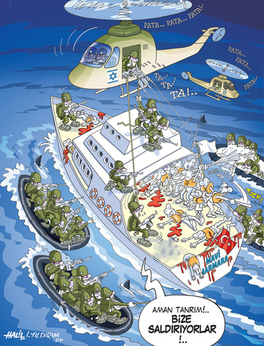 Cartoon: mavi marmara (medium) by Halil I YILDIRIM tagged güncel,karikatür