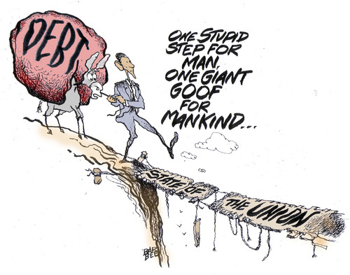 Cartoon: a step (medium) by barbeefish tagged obama