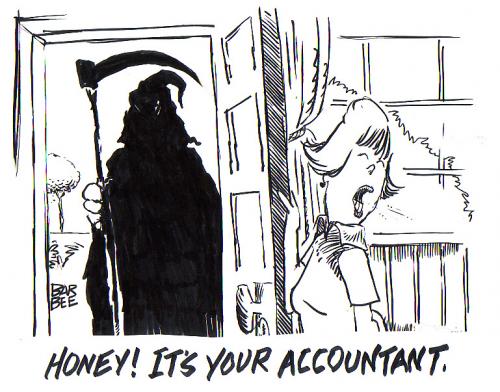 Cartoon: accountant (medium) by barbeefish tagged bad,news,