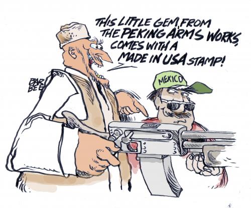Cartoon: arms to mexico (medium) by barbeefish tagged china