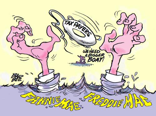 Cartoon: BAIL OUT (medium) by barbeefish tagged fannie,mae,freddie,mac