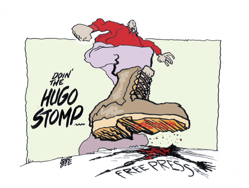 Cartoon: bye bye opposition (medium) by barbeefish tagged hugo,bye