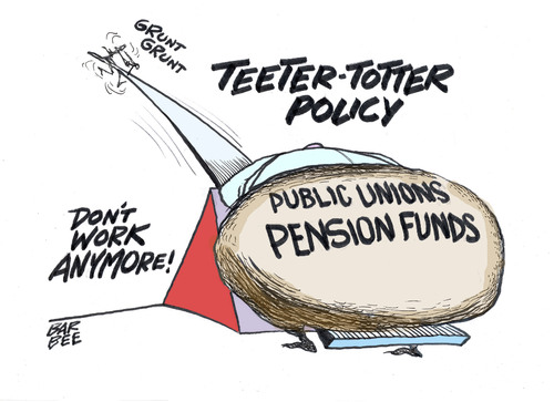 Cartoon: cost (medium) by barbeefish tagged unions
