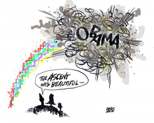 Cartoon: fireworks (medium) by barbeefish tagged obama