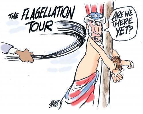 Cartoon: flogging while abroad (medium) by barbeefish tagged the,tour