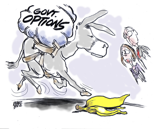 Cartoon: gonna slip (medium) by barbeefish tagged healthcare