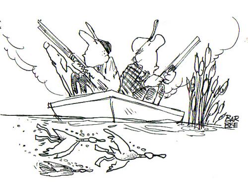 Cartoon: hunting (medium) by barbeefish tagged ducks,