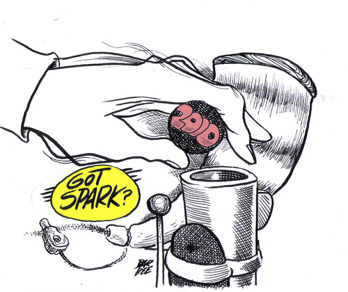Cartoon: lock n load (medium) by barbeefish tagged elections