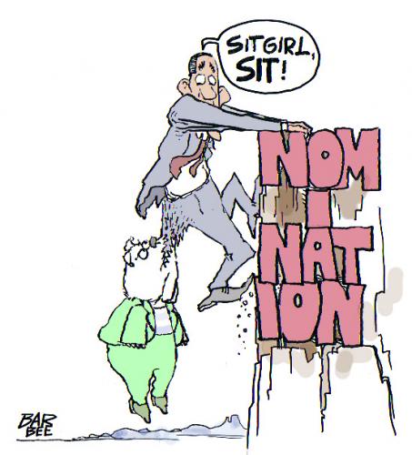 Cartoon: NOMINATION (medium) by barbeefish tagged obama
