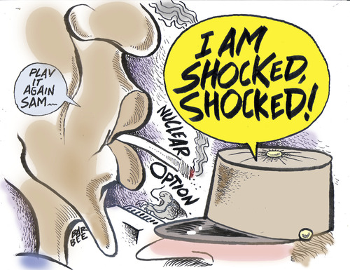 Cartoon: old flick (medium) by barbeefish tagged obama