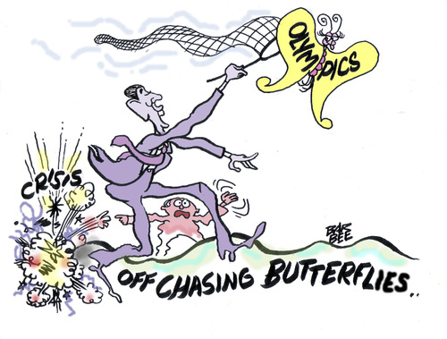 Cartoon: OLYMPICS (medium) by barbeefish tagged obama