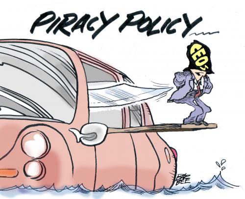 Cartoon: piracy (medium) by barbeefish tagged obama