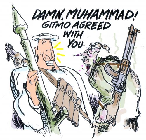 Cartoon: rerecruited from gitmo (medium) by barbeefish tagged gitmo