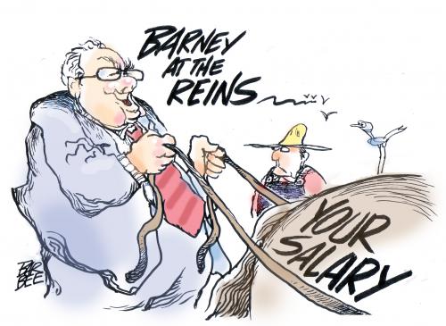 Cartoon: SENATOR BARNEY FRANK (medium) by barbeefish tagged pay