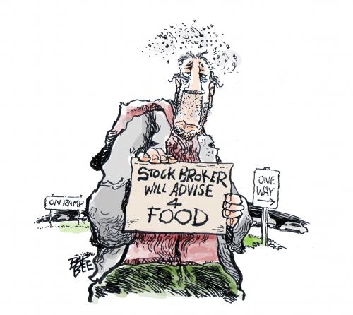 Cartoon: stock market (medium) by barbeefish tagged economy