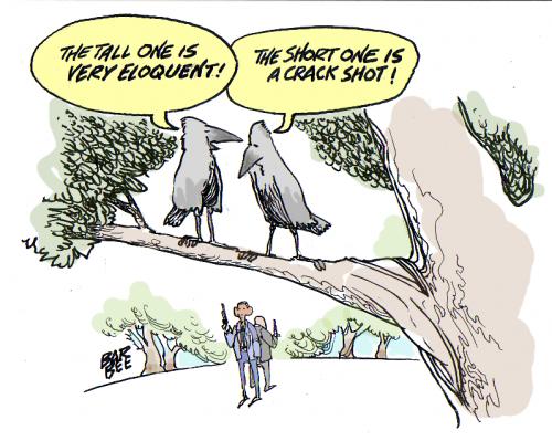 Cartoon: wise bird (medium) by barbeefish tagged mccain,obama