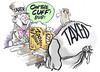 Cartoon: booze bill (small) by barbeefish tagged hangover