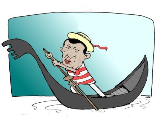 Cartoon: CHAVEZ AL LIDO (medium) by uber tagged chavez,venezuela,venezia,cinema,usa