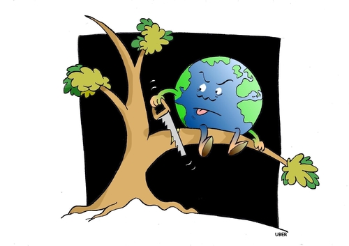 Cartoon: EARTH DAY 2010 (medium) by uber tagged earth,pollution,kyoto,erde,welt,umwelt,natur,umweltverschmutzung,naturschutz