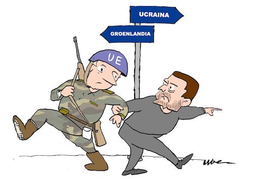 Cartoon: IL BIVIO (medium) by uber tagged greenland,ukraine,zelensky,ue,greenland,ukraine,zelensky,ue