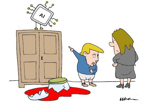 Cartoon: It has been the cat (medium) by uber tagged ai,iran,war,trump,ai,iran,war,trump