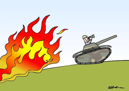 Cartoon: LA DIFESA (medium) by uber tagged crisiclimatica,armi,crisiclimatica,armi