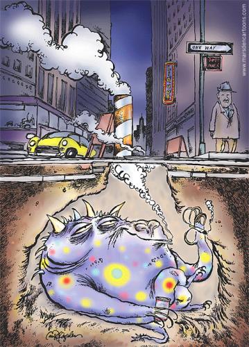 Cartoon: New York City steam monster (medium) by ian david marsden tagged new,york,steam,subway,monster,new,york,dampf,tunnel,ungeheuer,untergrund,unterführung