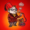 Cartoon: Fez Man smoking Waterpipe (small) by ian david marsden tagged fez,man,smoking,waterpipe,hallucinations,