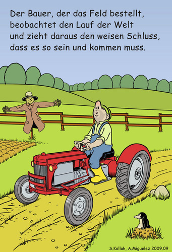 Cartoon: Bauernregeln (medium) by Miguelez tagged bauer,bauernregel,traktor
