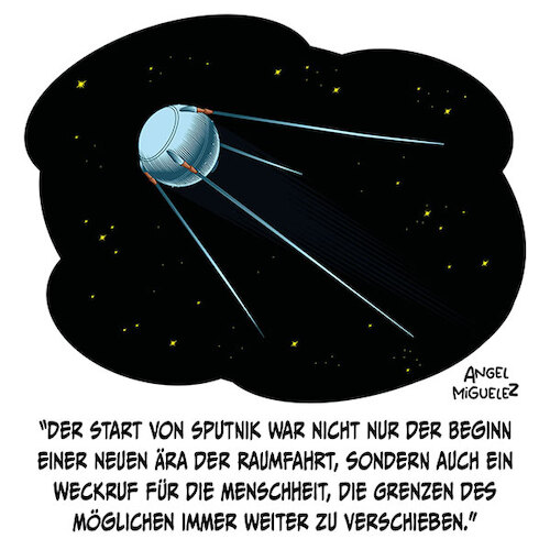 Cartoon: Sputnik (medium) by Miguelez tagged sputnik,satellit,weltraum