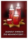 Cartoon: Burnout Syndrom (small) by Miguelez tagged burnout syndrom müde kerze advent weihnachten feuer